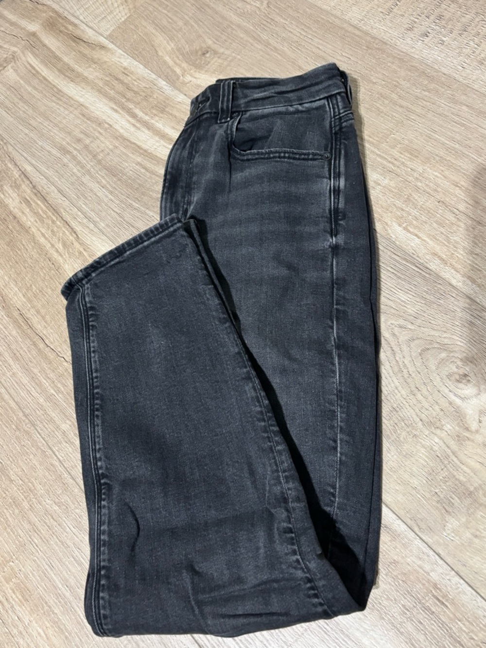 American Eagle Black Washed Mom Jeans
